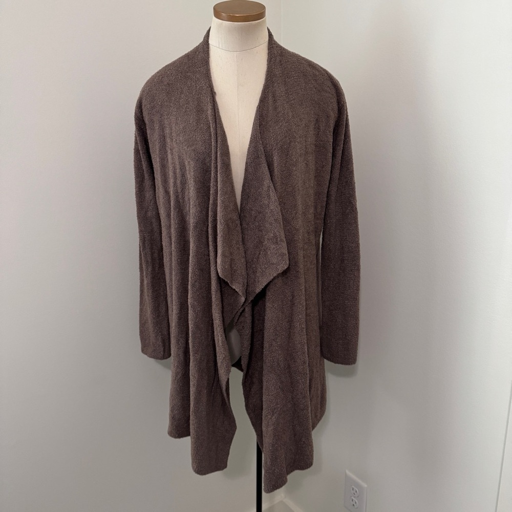 Barefoot Dreams Small / Medium Cozy Chic Lite Island Wrap Sweater Cardigan Brown